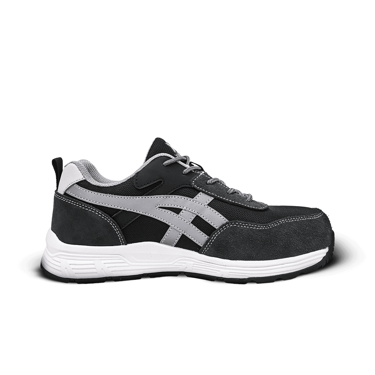 Xnexz StrideX breathable mesh safety trainer side profile